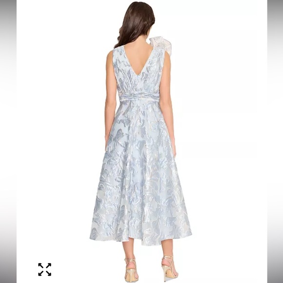 NWT Tahari ASL Floral Jacquard Metallic Midi/Maxi  Dress 12 - Picture 5 of 12